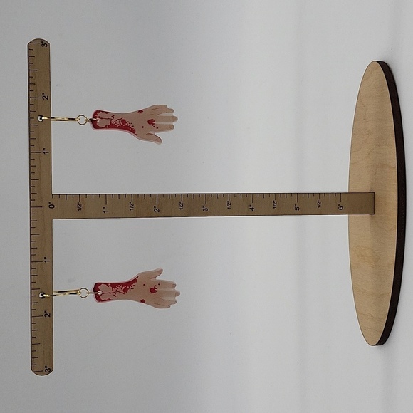 1921- Handmade Halloween Hand Earrings NWT - Picture 4 of 6